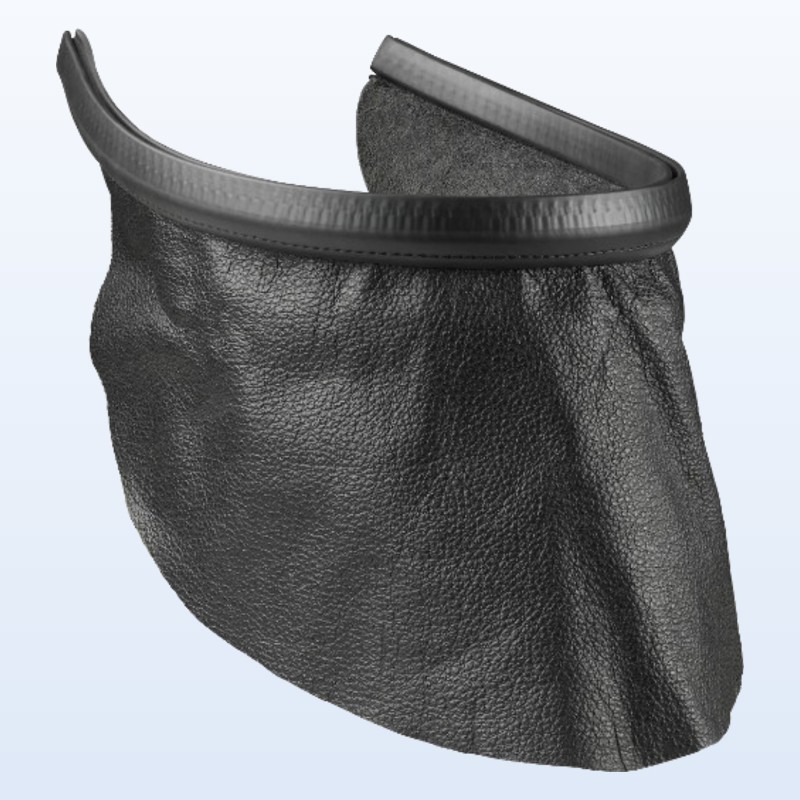 Bavette en cuir noire