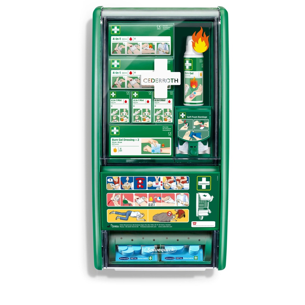 Station de premiers secours et brûlures