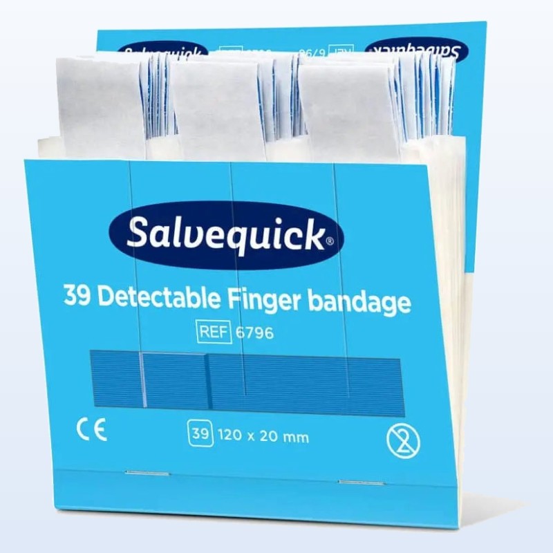 [MP6796] Pansements bleus détéctables extra longs, 120 x 20 mm, 39 pcs/recharge