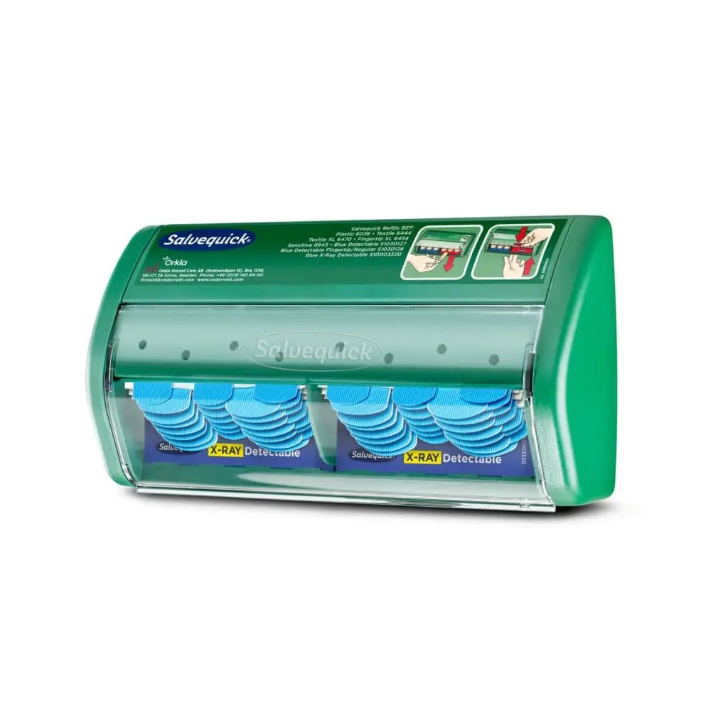 Distributeur de pansements bleus détéctables aux Rayons-X
