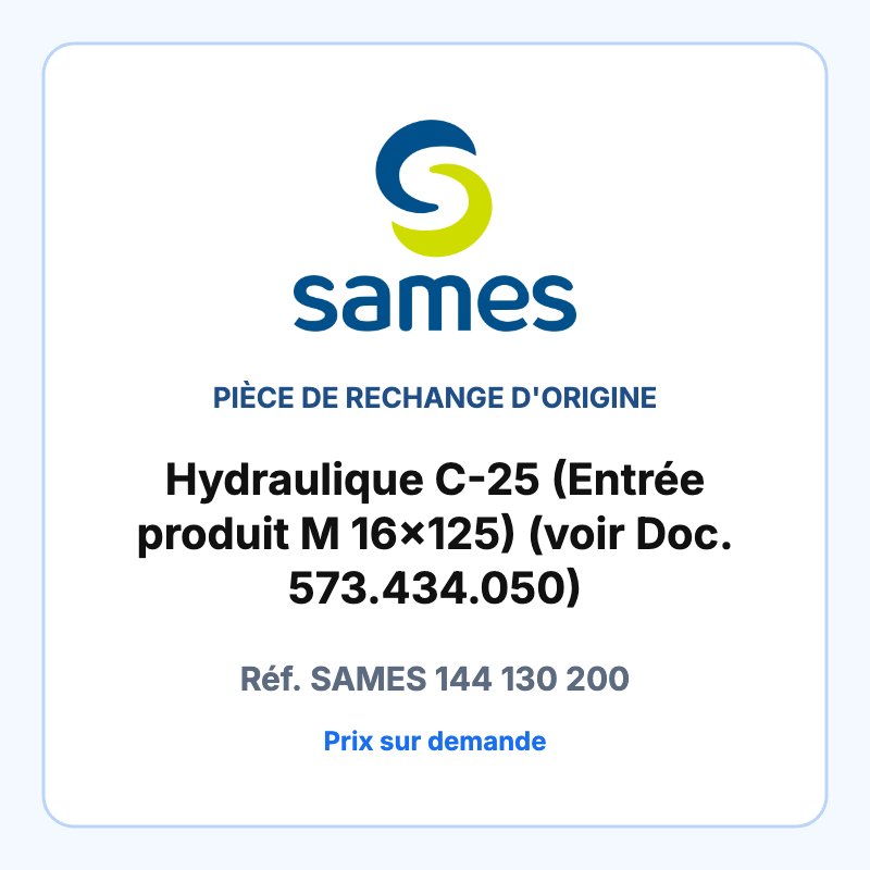 Hydraulique C-25 (Entrée produit M 16x125) (voir Doc. 573.434.050)