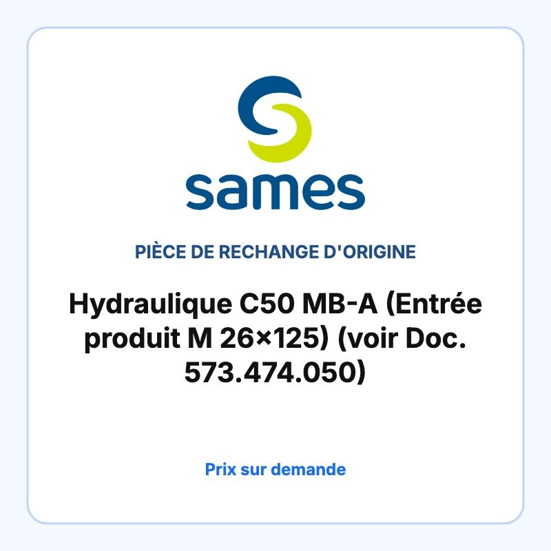 Hydraulique C50 MB-A (Entrée produit M 26x125) (voir Doc. 573.474.050)