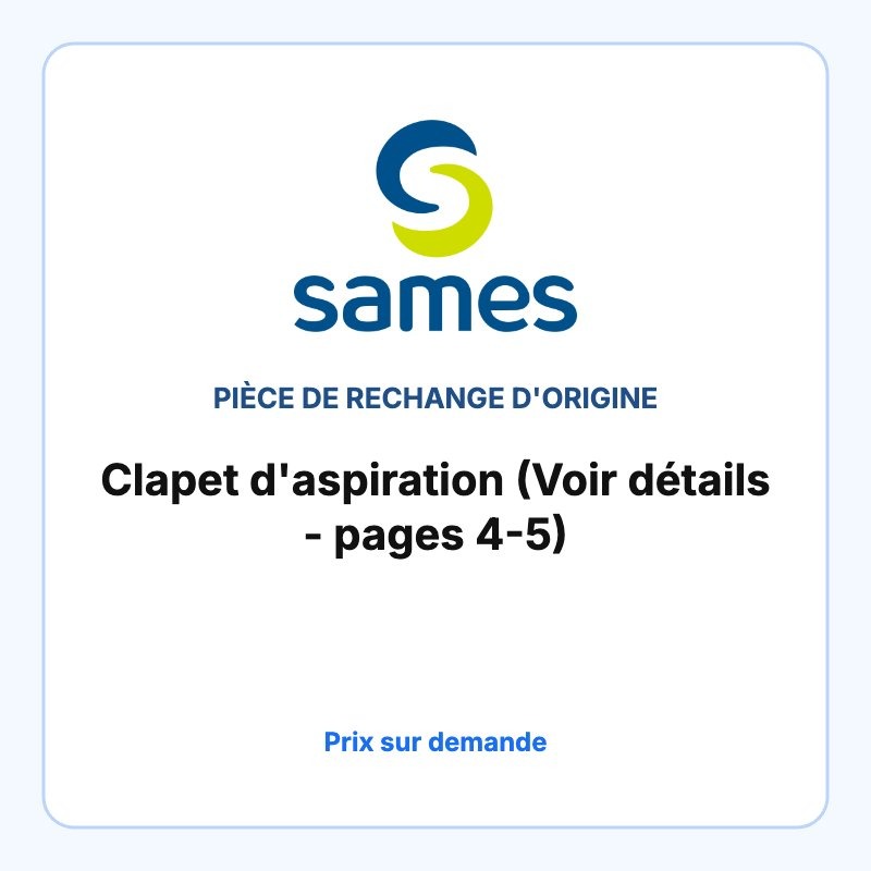 Clapet d'aspiration (Voir détails - pages 4-5)
