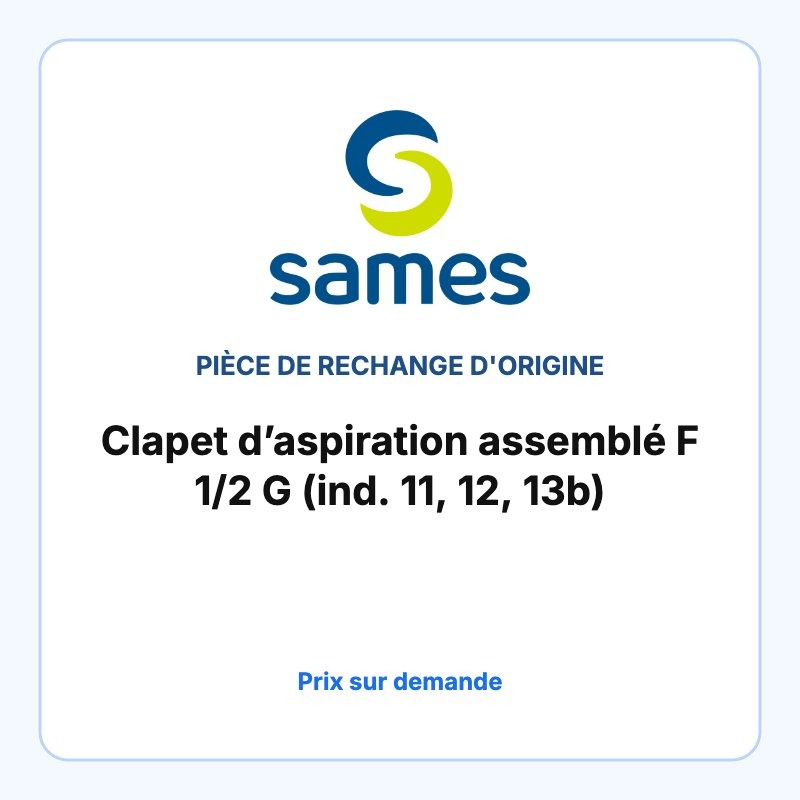 Clapet d’aspiration assemblé F 1/2 G (ind. 11, 12, 13b)