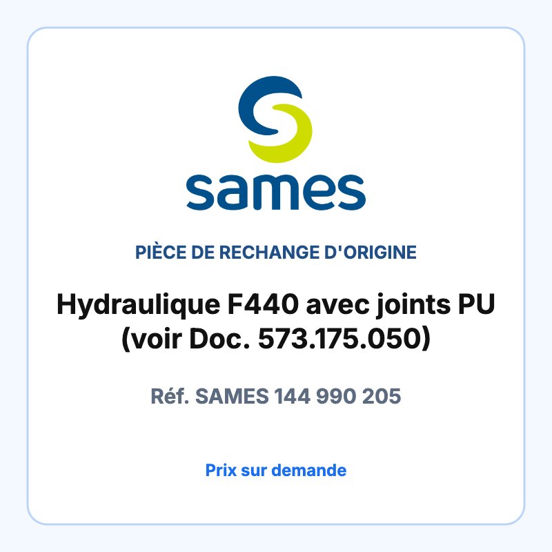Hydraulique F440 avec joints PU (voir Doc. 573.175.050)