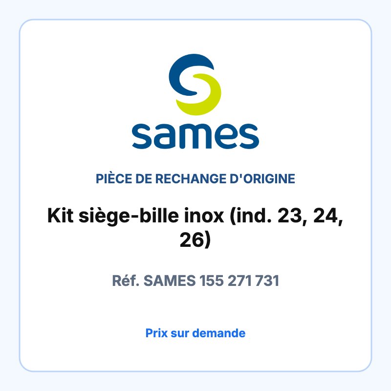 Kit siège-bille inox (ind. 23, 24, 26)