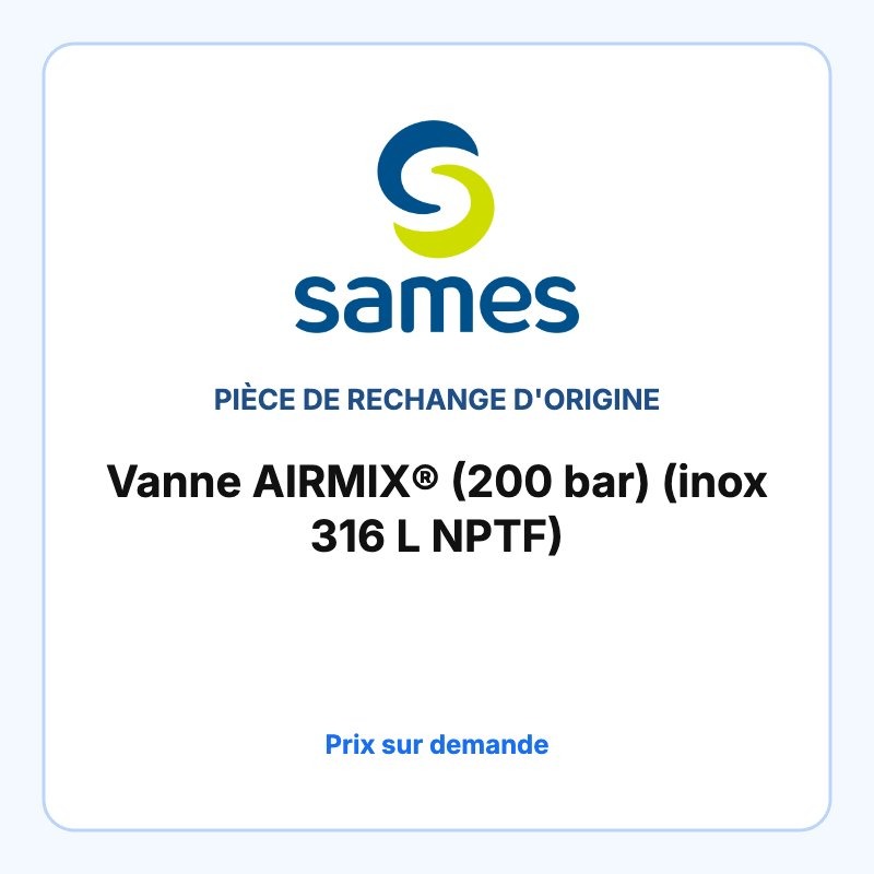 AIRMIX valve (200 bar / 2900 psi) (stainless steel, 316 L NPTF)