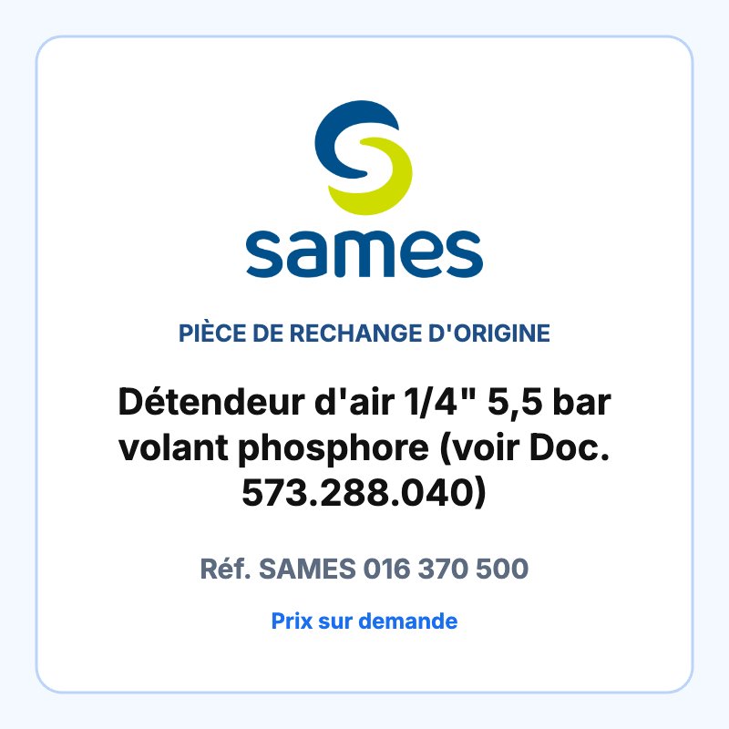 Détendeur d'air 1/4" 5,5 bar volant phosphore (voir Doc. 573.288.040)