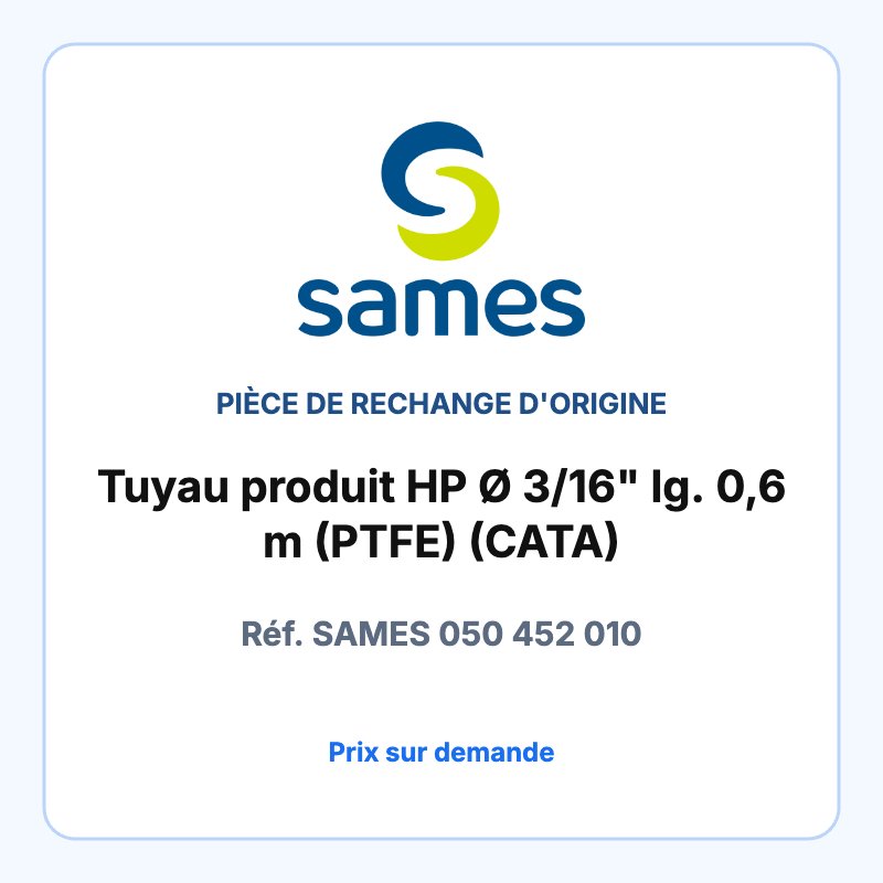 Tuyau produit HP Ø 3/16" lg. 0,6 m (PTFE) (CATA)