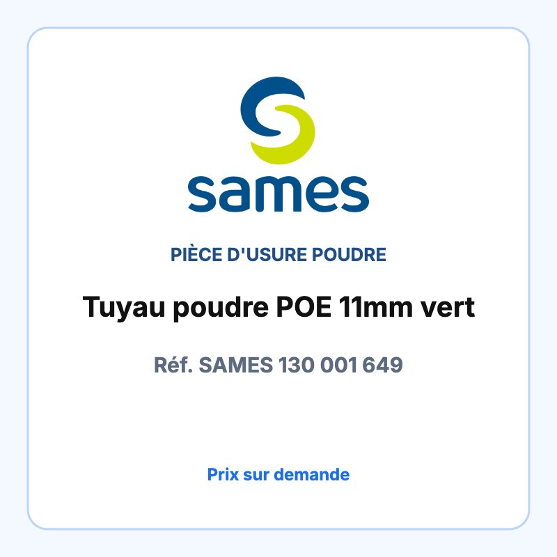 Tuyau poudre POE 11mm vert