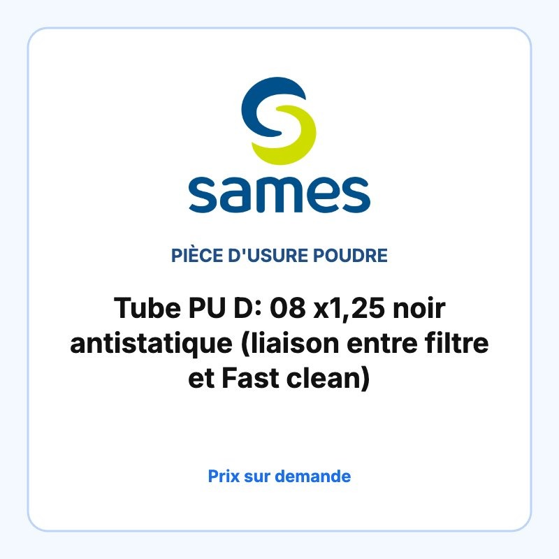 Tube PU D: 08 x1,25 noir antistatique (liaison entre filtre et Fast clean)