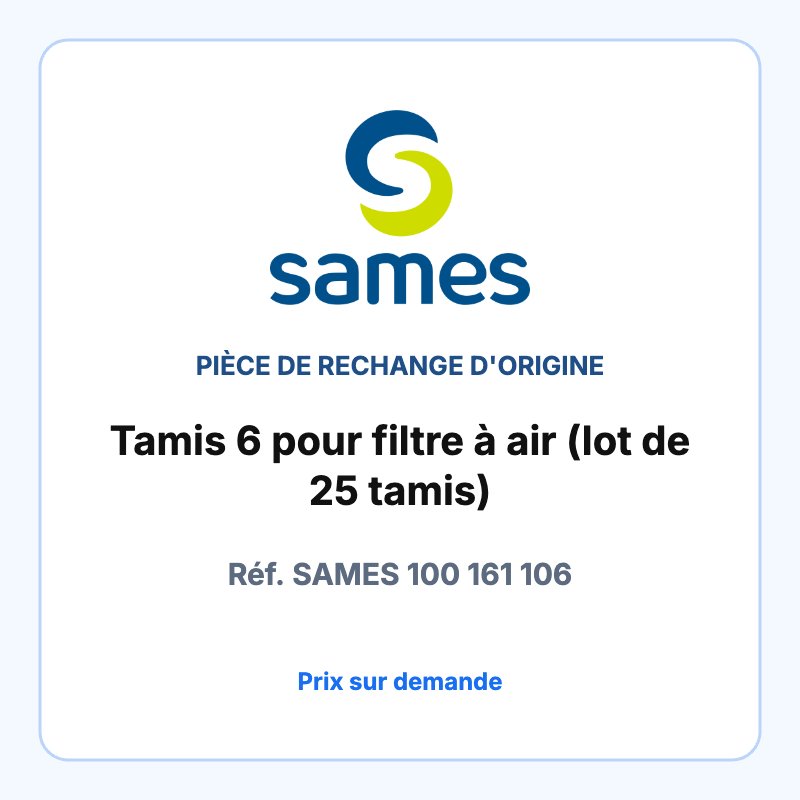 Tamis 6 pour filtre à air (lot de 25 tamis)