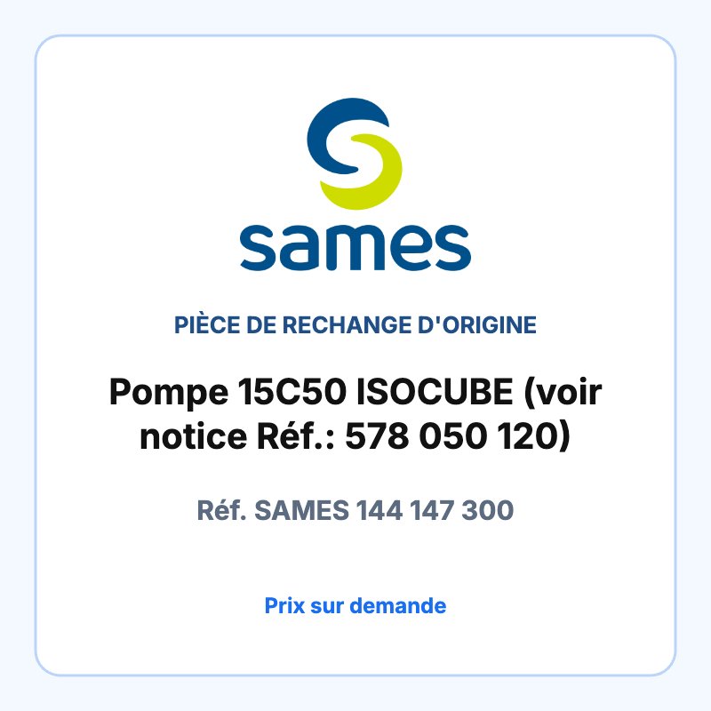 Pompe 15C50 ISOCUBE (voir notice Réf.: 578 050 120)