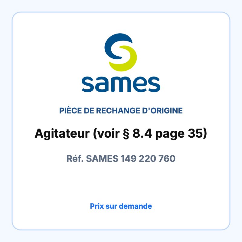 Agitateur (voir § 8.4 page 35)