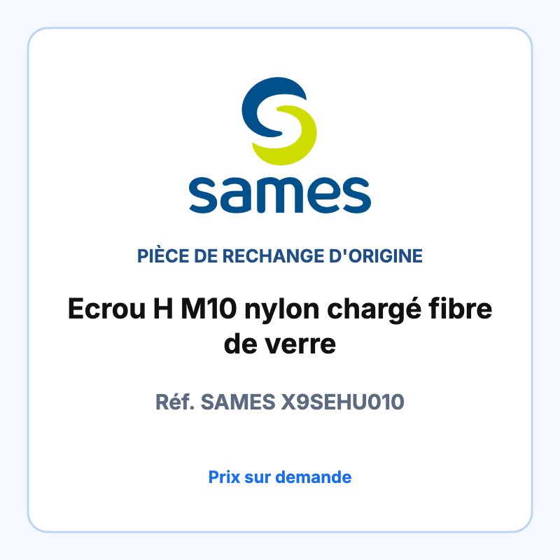 Ecrou H M10 nylon chargé fibre de verre
