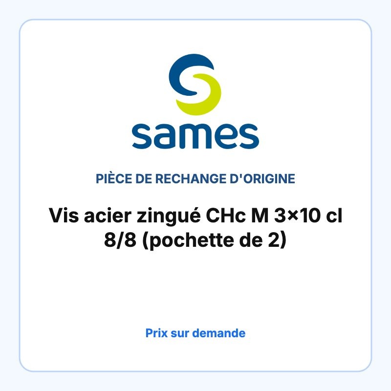 Vis acier zingué CHc M 3x10 cl 8/8 (pochette de 2)