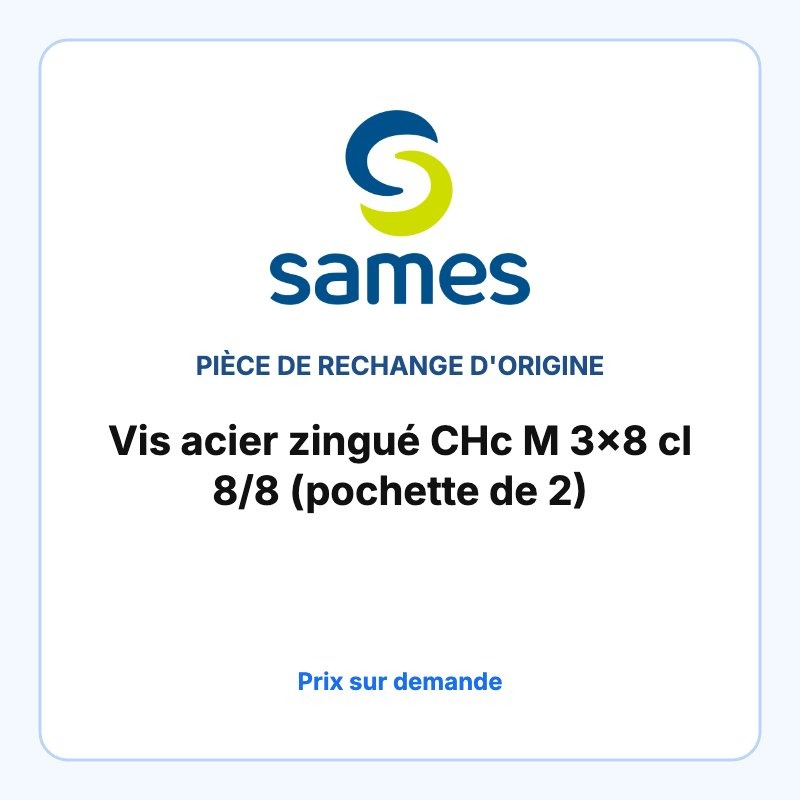 Vis acier zingué CHc M 3x8 cl 8/8 (pochette de 2)
