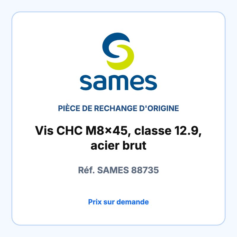 Vis CHC M8x45, classe 12.9, acier brut