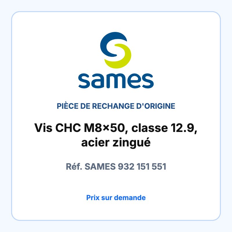 Vis CHC M8x50, classe 12.9, acier zingué
