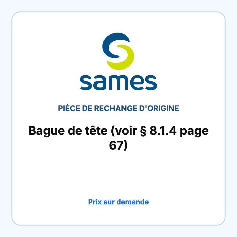 Bague de tête (voir § 8.1.4 page 67)
