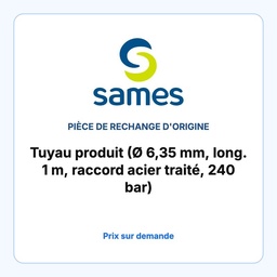 Tuyau produit (Ø 6,35 mm, long. 1 m, raccord acier traité, 240 bar)